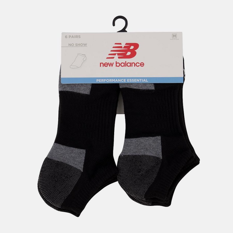 Calcetines New Balance Cushioned No Show 3 Pack Mujer Negras | EC 2034OR