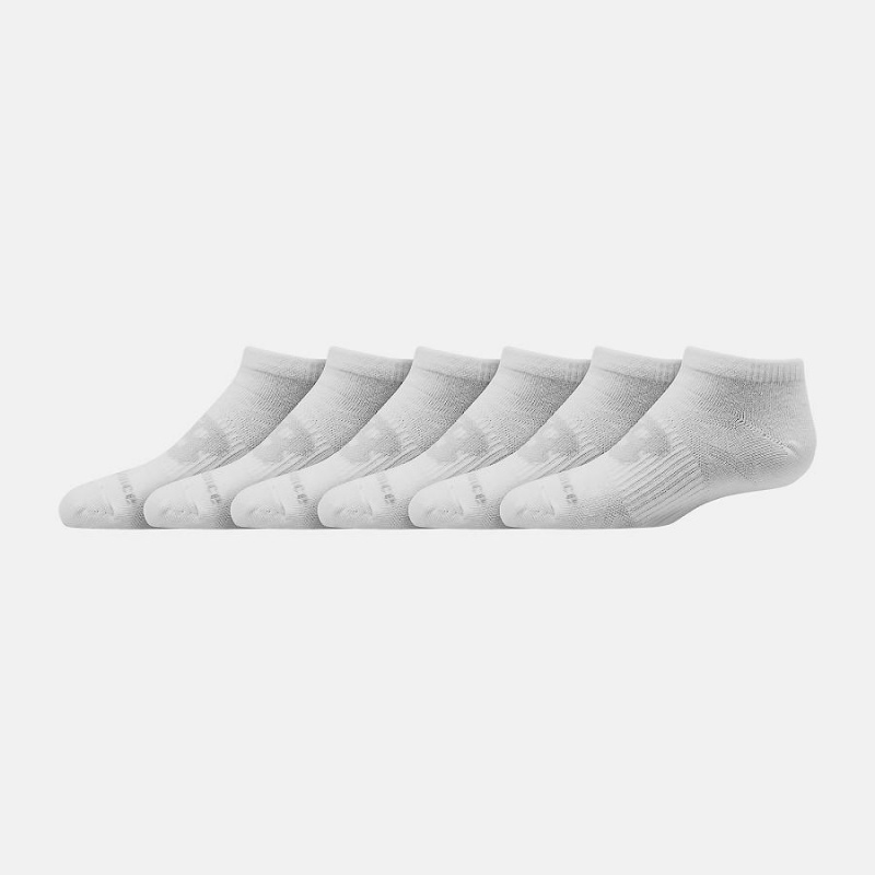 Calcetines New Balance Flat Knit No Show 6 Pack Niños Blancas | EC 1025FM