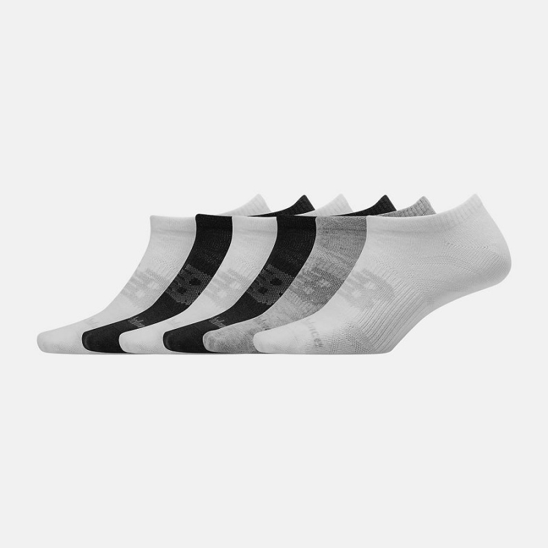 Calcetines New Balance Flat Knit No Show 6 Pack Mujer Blancas | EC 2035PQ