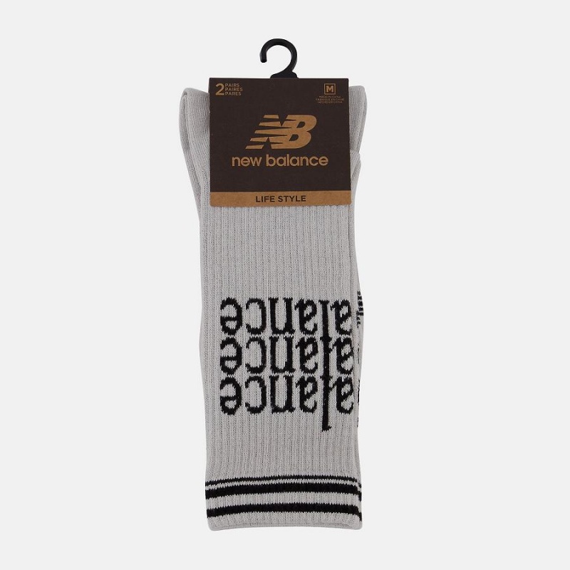 Calcetines New Balance NB Essentials Celebrate Legacy Crew 2 Pack Mujer Gris | EC 2036AP