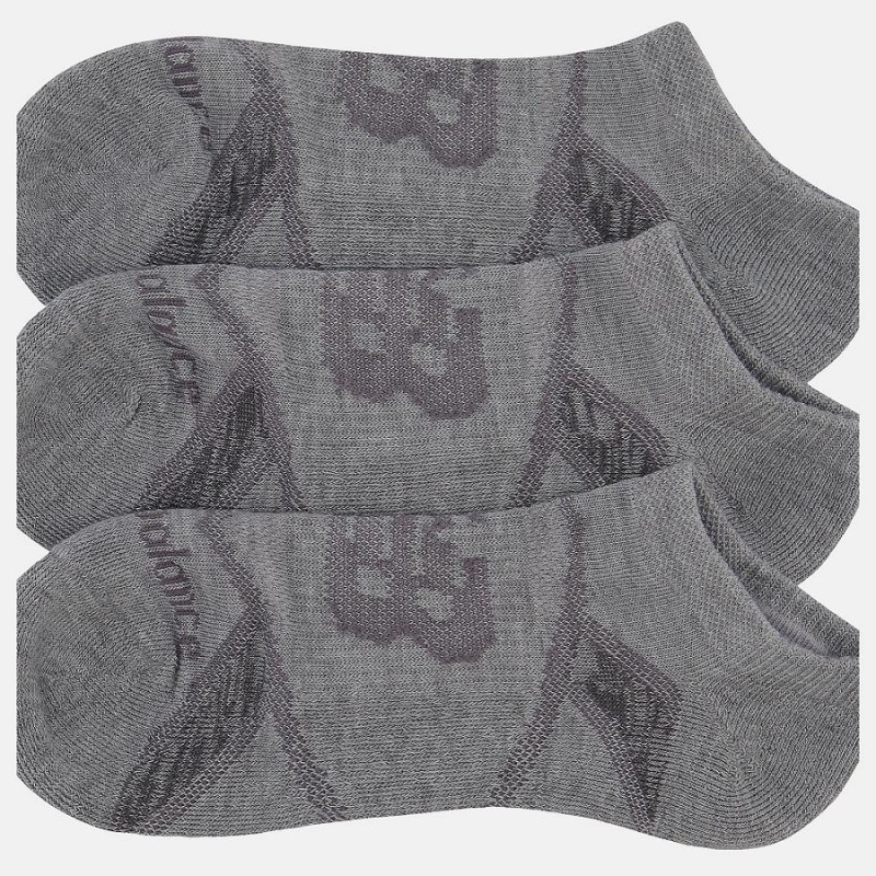 Calcetines New Balance Performance No Show 3 Pack Mujer Gris | EC 2042JJ