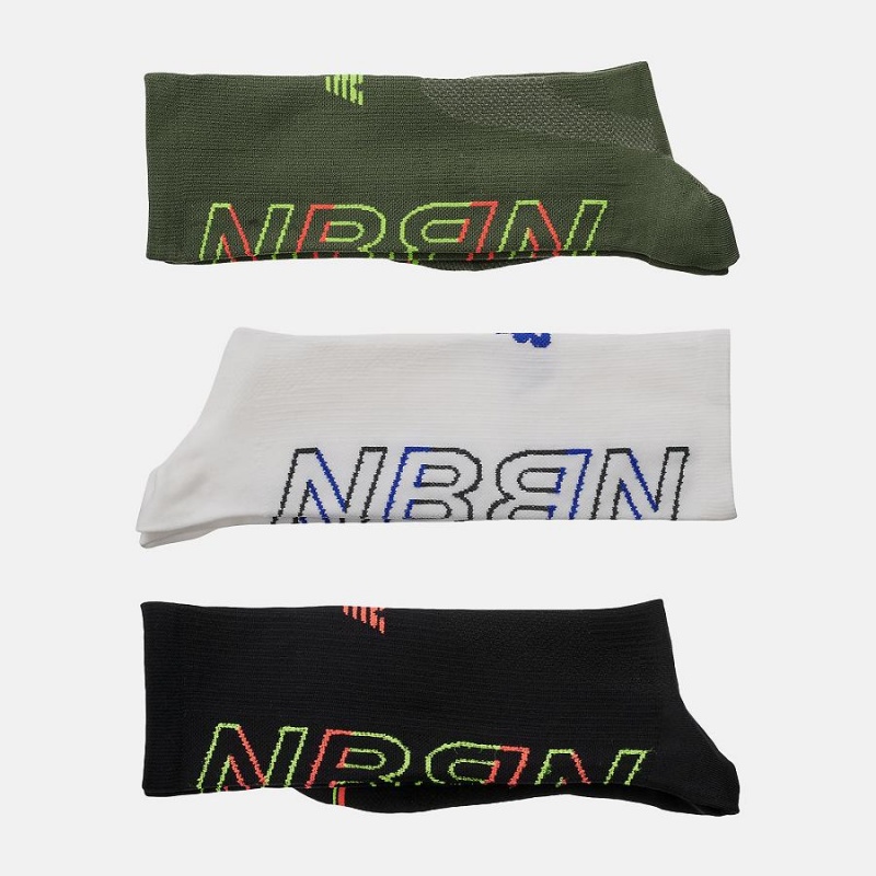 Calcetines New Balance Running Accelerate Crew 3 Pack Mujer Verde | EC 2049BC