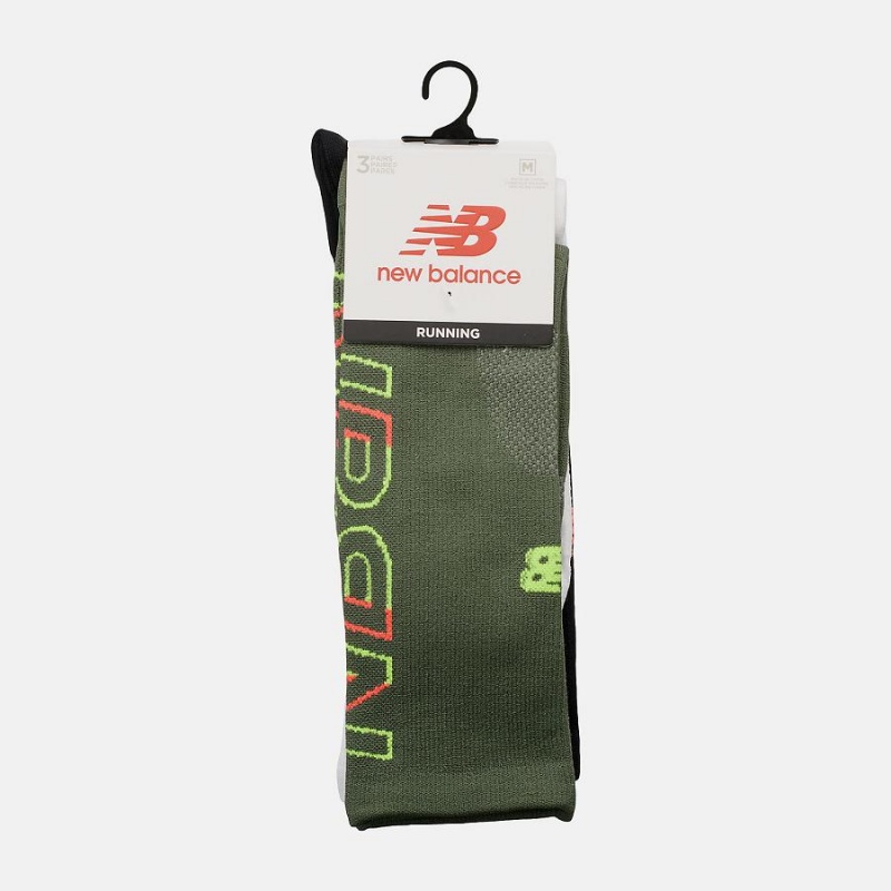 Calcetines New Balance Running Accelerate Crew 3 Pack Mujer Verde | EC 2049BC