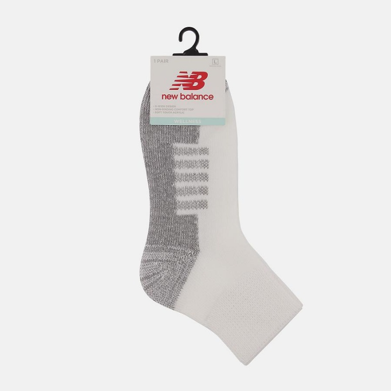 Calcetines New Balance X-Wide Wellness Ankle 1 Pair Hombre Blancas | EC 1298QZ