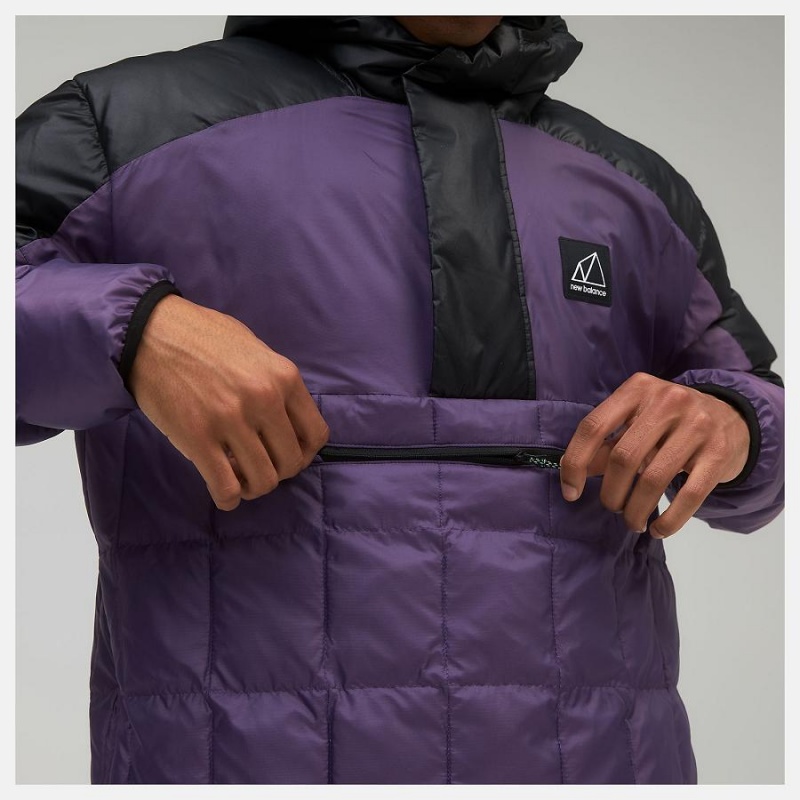 Chaquetas New Balance AT Iridescent Puffer Hombre Moradas | EC 1346VD