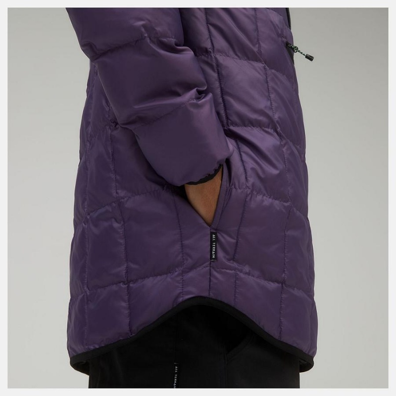 Chaquetas New Balance AT Iridescent Puffer Hombre Moradas | EC 1346VD