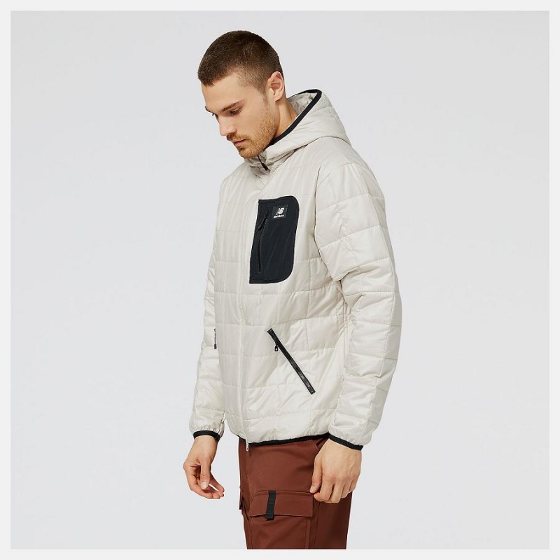 Chaquetas New Balance AT Puffer Hombre Creme | EC 1347BC