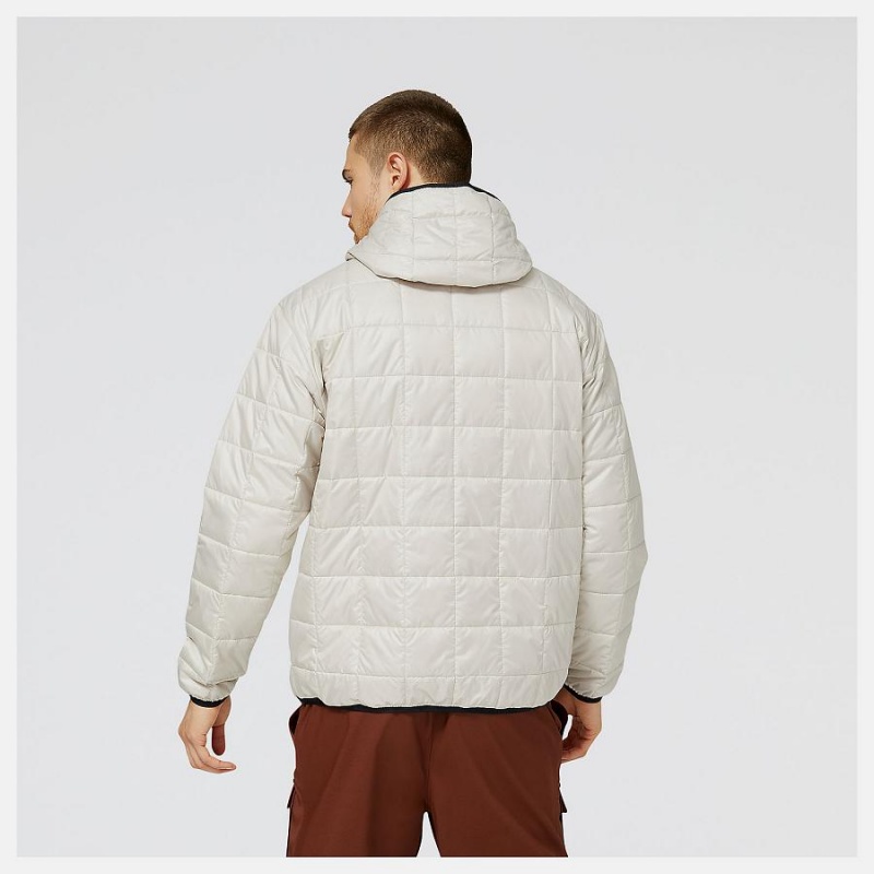 Chaquetas New Balance AT Puffer Hombre Creme | EC 1347BC