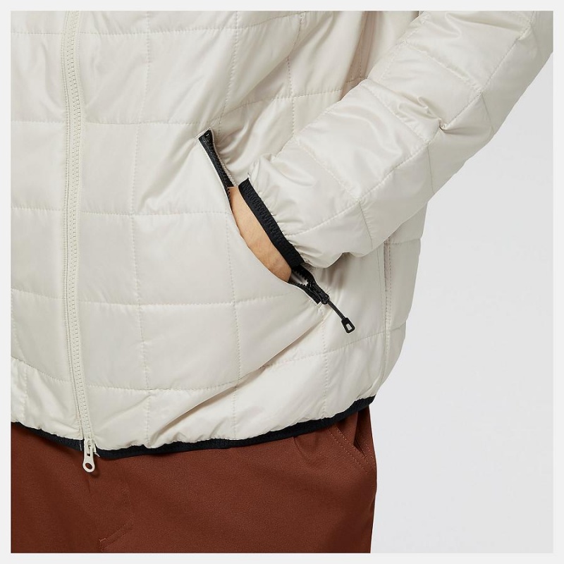 Chaquetas New Balance AT Puffer Hombre Creme | EC 1347BC