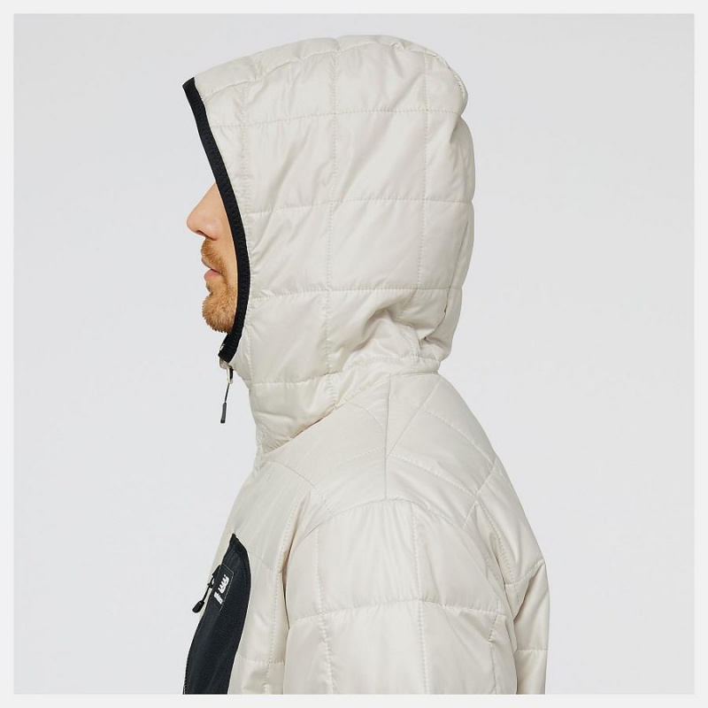 Chaquetas New Balance AT Puffer Hombre Creme | EC 1347BC