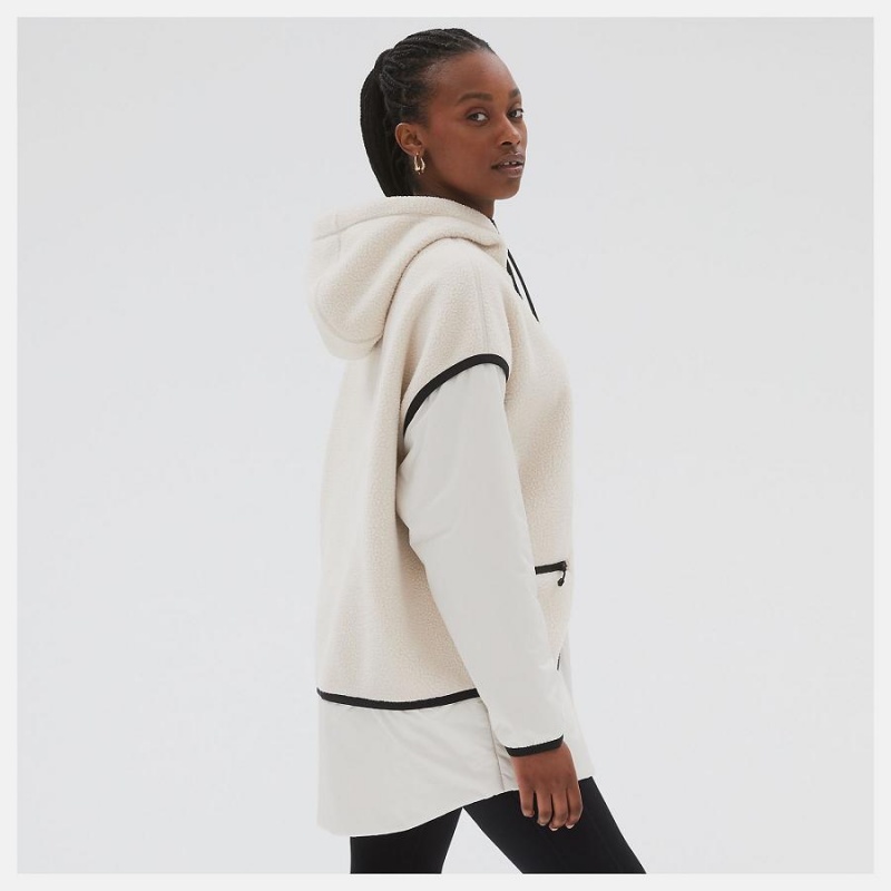 Chaquetas New Balance AT Sherpa Mujer Beige | EC 2061PQ