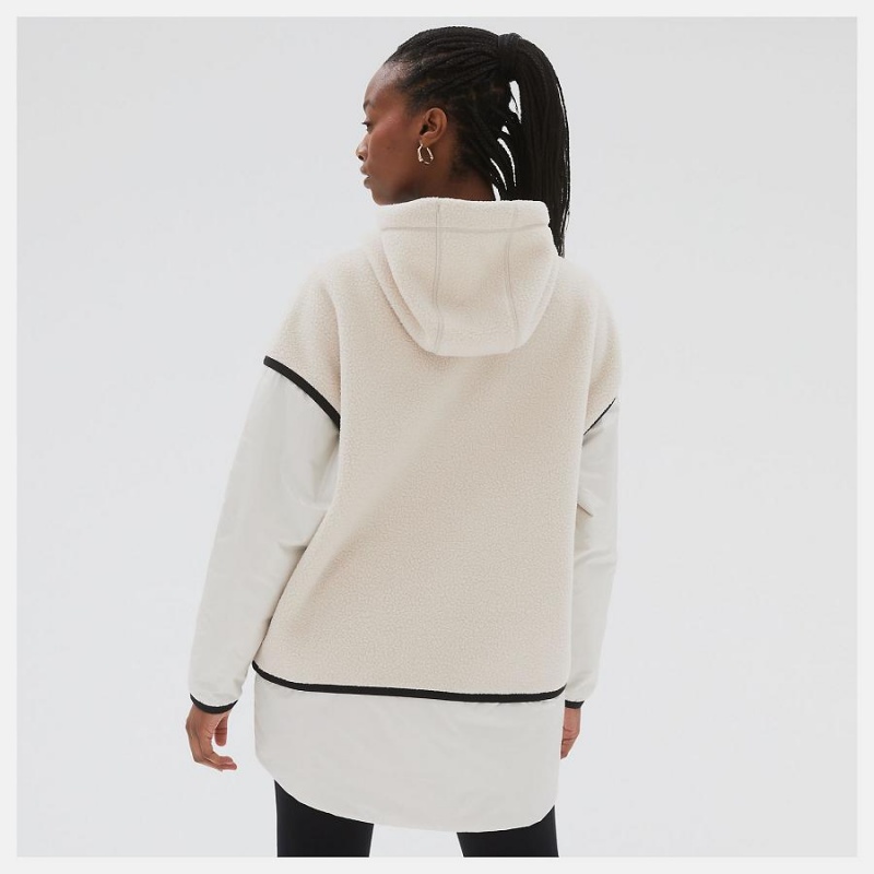 Chaquetas New Balance AT Sherpa Mujer Beige | EC 2061PQ