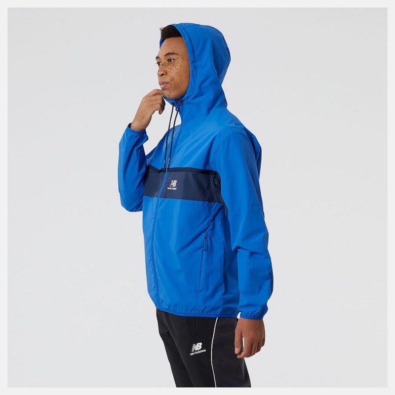 Chaquetas New Balance Athletics Amplified Windbreaker Hombre Azules | EC 1349MA
