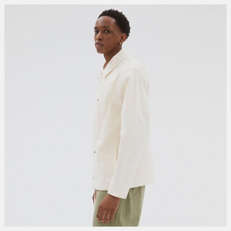 Chaquetas New Balance Athletics Nature State Coaches Hombre Blancas | EC 1350QZ