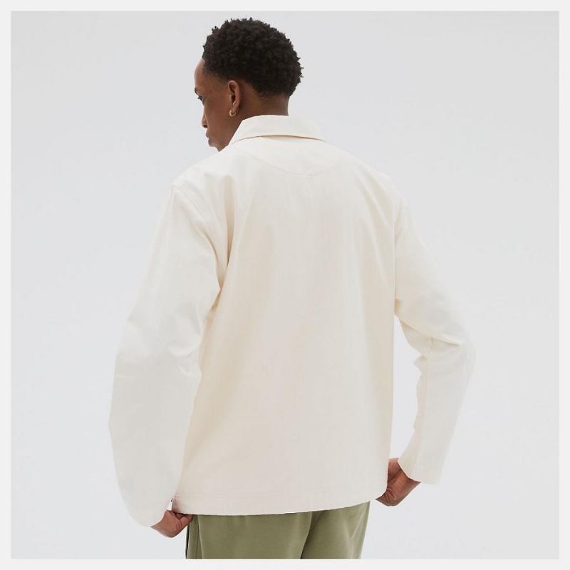 Chaquetas New Balance Athletics Nature State Coaches Hombre Blancas | EC 1350QZ