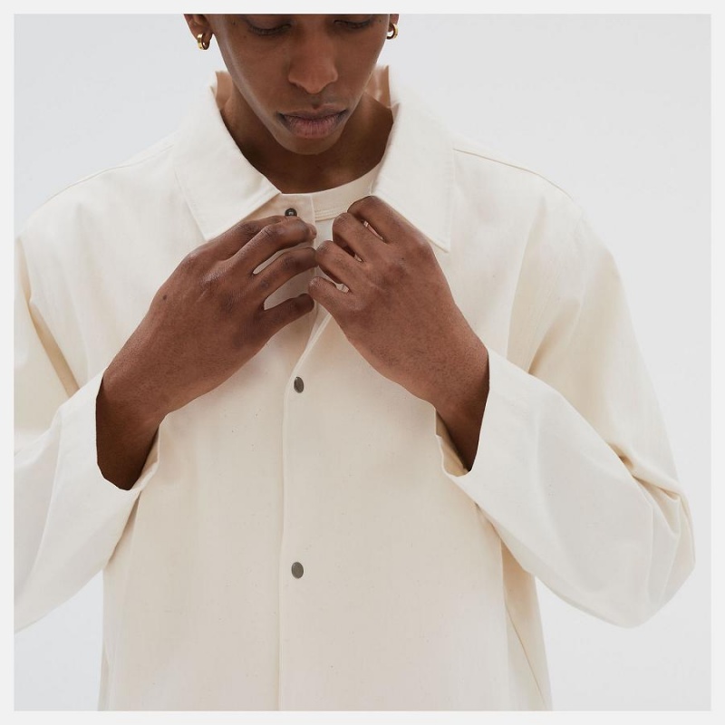 Chaquetas New Balance Athletics Nature State Coaches Hombre Blancas | EC 1350QZ