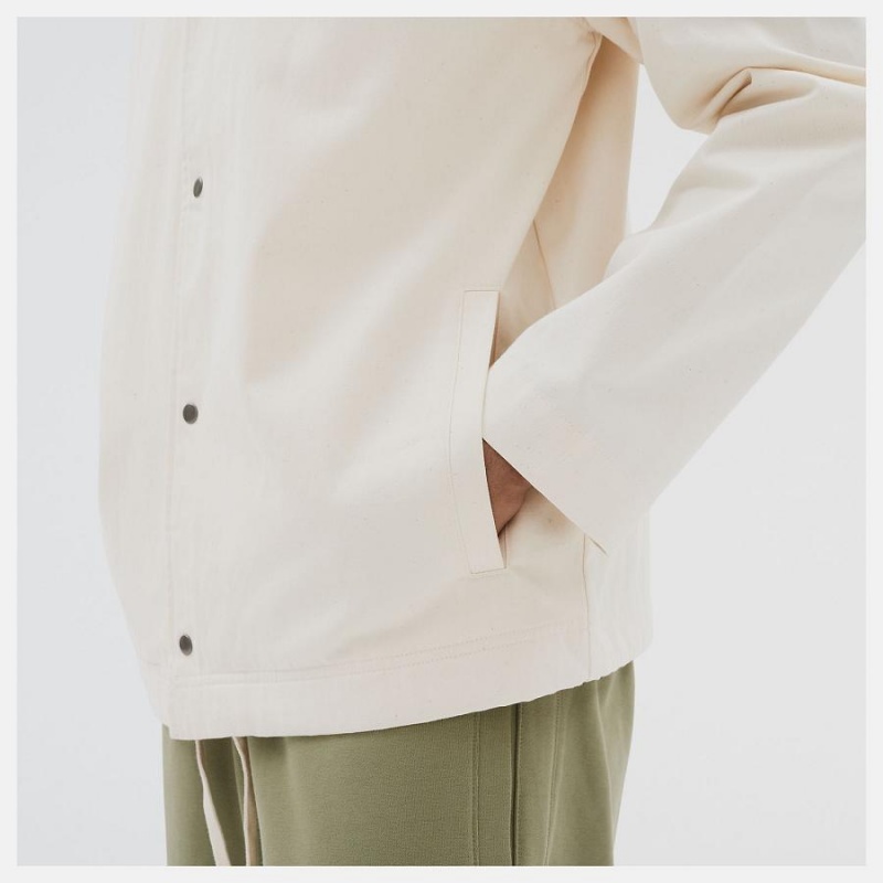 Chaquetas New Balance Athletics Nature State Coaches Hombre Blancas | EC 1350QZ