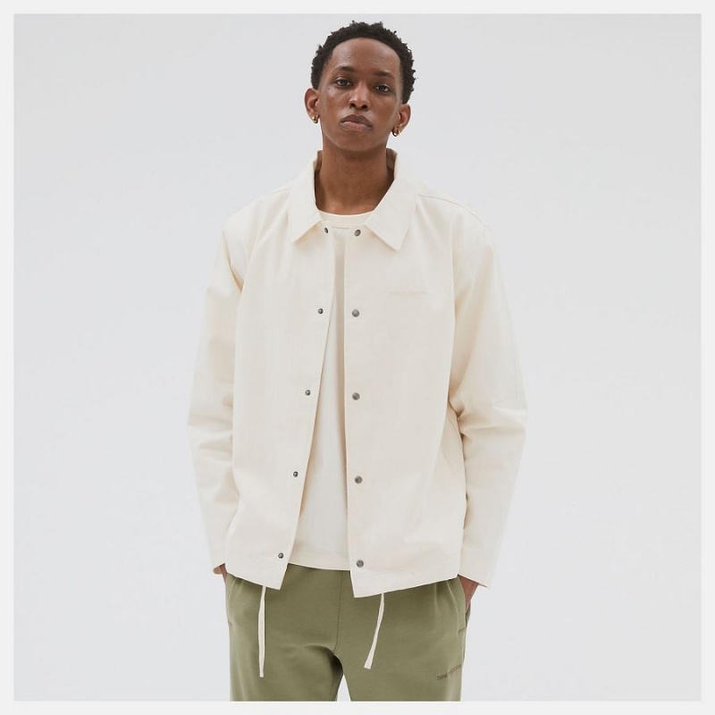 Chaquetas New Balance Athletics Nature State Coaches Hombre Blancas | EC 1350QZ