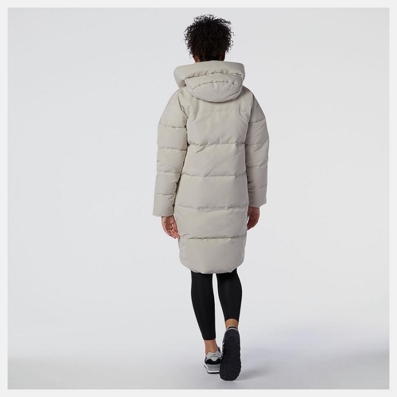 Chaquetas New Balance Athletics Winterized Long Down Mujer Beige | EC 2063SO