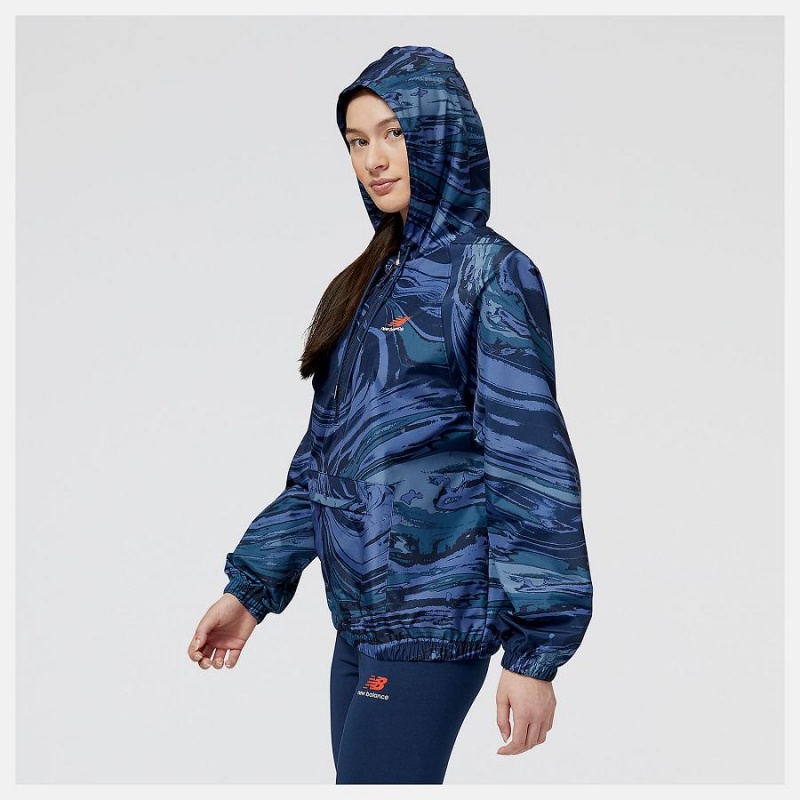 Chaquetas New Balance Essentials New Wave Mujer Azules | EC 2064DN