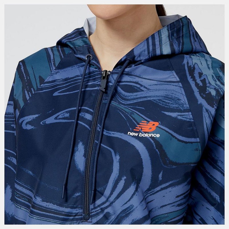 Chaquetas New Balance Essentials New Wave Mujer Azules | EC 2064DN