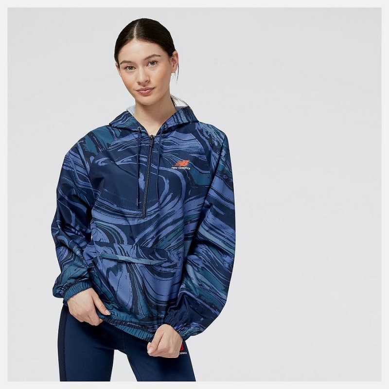 Chaquetas New Balance Essentials New Wave Mujer Azules | EC 2064DN