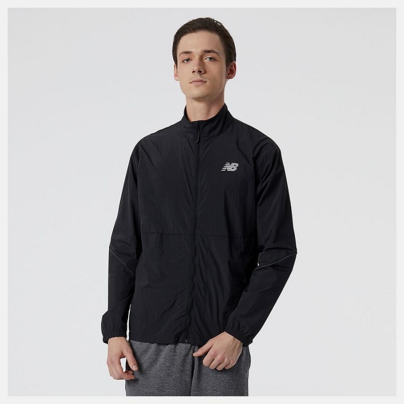 Chaquetas New Balance Impact Run Packable Hombre Negras | EC 1356UT