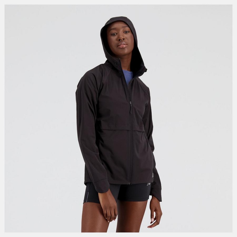 Chaquetas New Balance Impact Run Water Defy Mujer Negras | EC 2068JJ