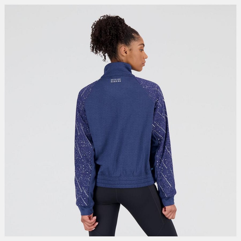 Chaquetas New Balance NYC Marathon Finisher Reflective Heat Grid Mujer Azules | EC 2075BC