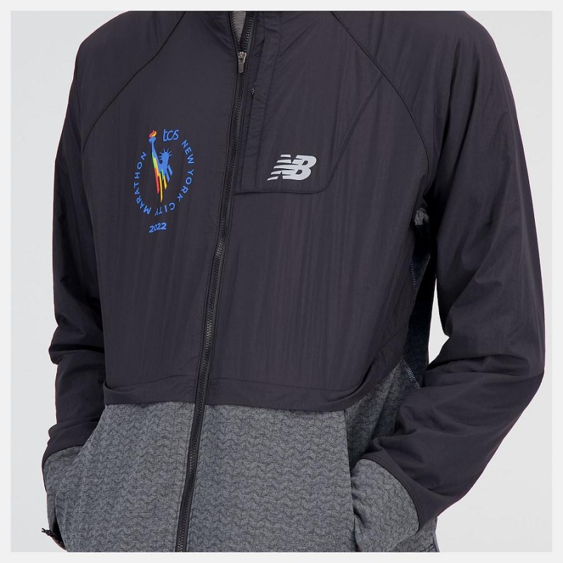 Chaquetas New Balance NYC Marathon Heat Grid Hombre Negras | EC 1363FM