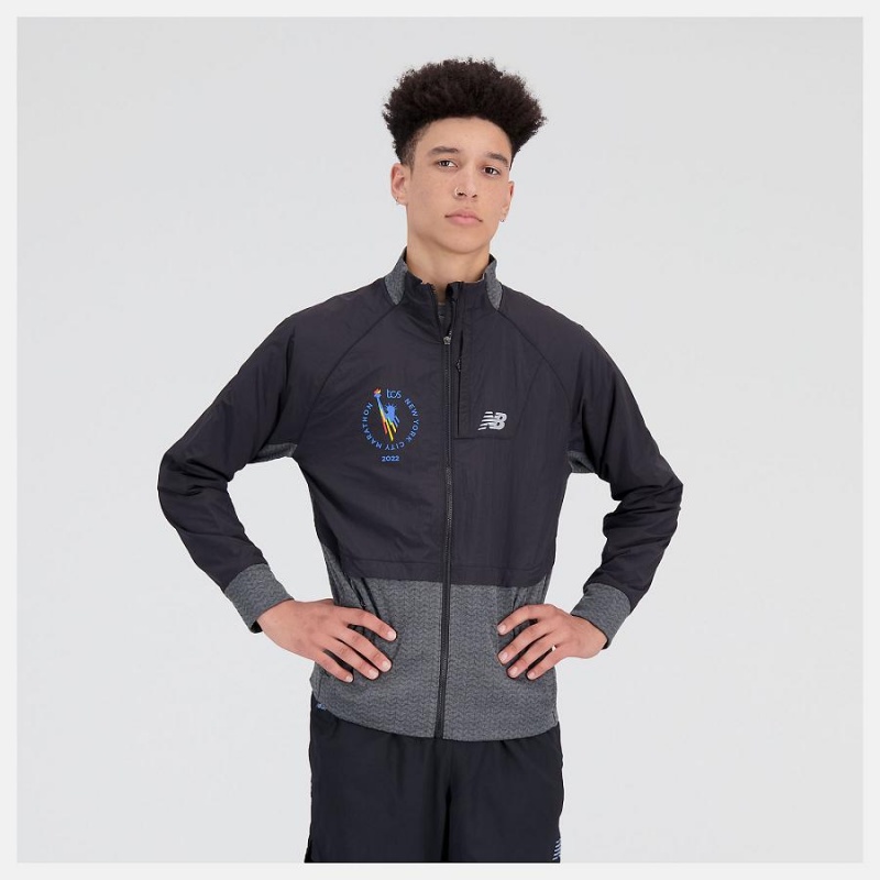 Chaquetas New Balance NYC Marathon Heat Grid Hombre Negras | EC 1363FM