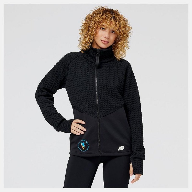 Chaquetas New Balance NYC Marathon Heatloft Athletic Mujer Negras | EC 2077MA