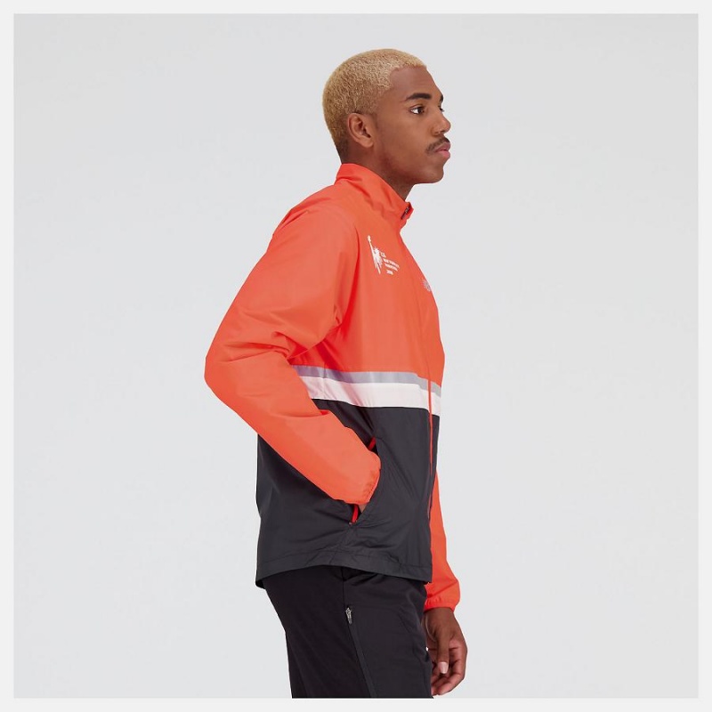 Chaquetas New Balance NYC Marathon Hombre Negras Naranjas | EC 1359PQ