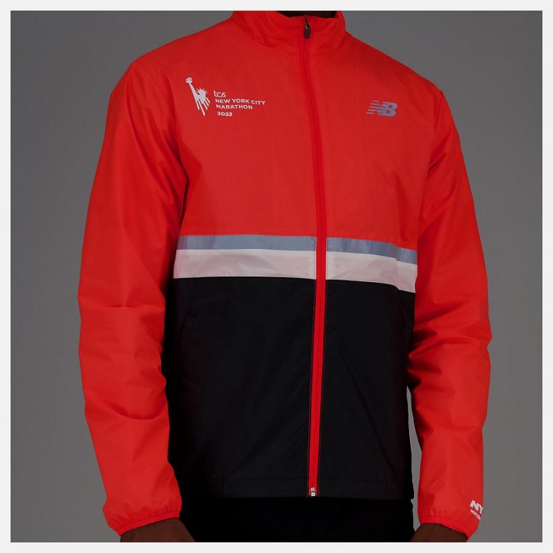 Chaquetas New Balance NYC Marathon Hombre Negras Naranjas | EC 1359PQ