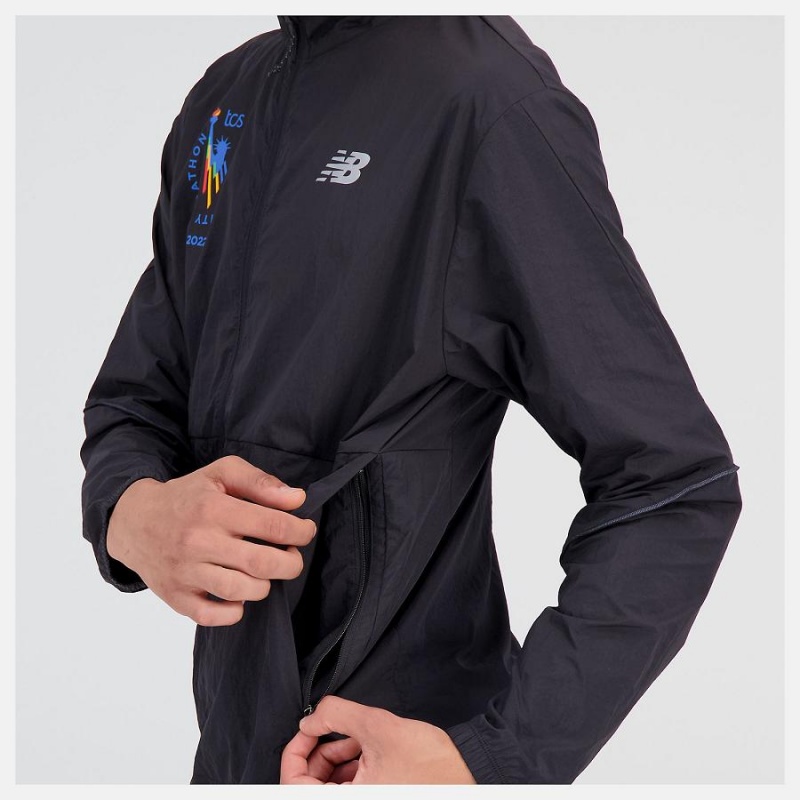 Chaquetas New Balance NYC Marathon Impact Run Hombre Negras | EC 1366JJ