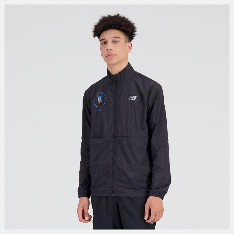 Chaquetas New Balance NYC Marathon Impact Run Hombre Negras | EC 1366JJ