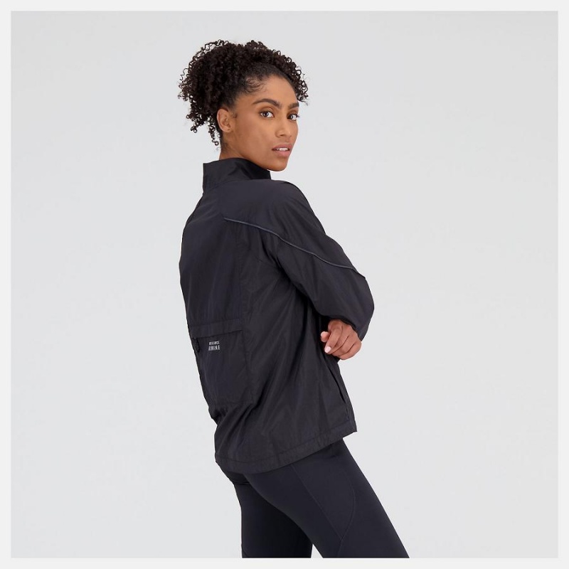Chaquetas New Balance NYC Marathon Impact Run Light Pack Mujer Negras | EC 2078QZ