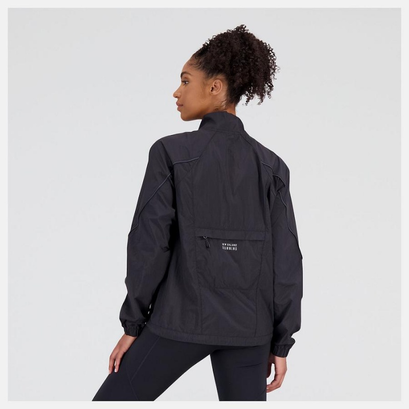 Chaquetas New Balance NYC Marathon Impact Run Light Pack Mujer Negras | EC 2078QZ