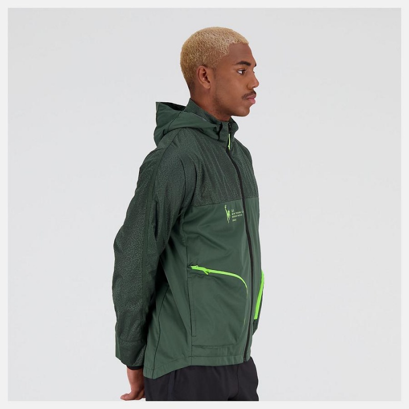 Chaquetas New Balance NYC Marathon PMV Shutter Speed Hombre Verde | EC 1367KI
