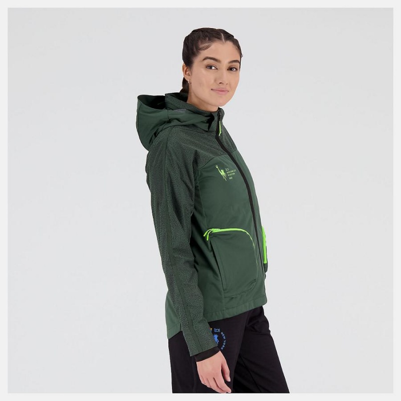 Chaquetas New Balance NYC Marathon PMV Shutter Speed Mujer Verde | EC 2079WY