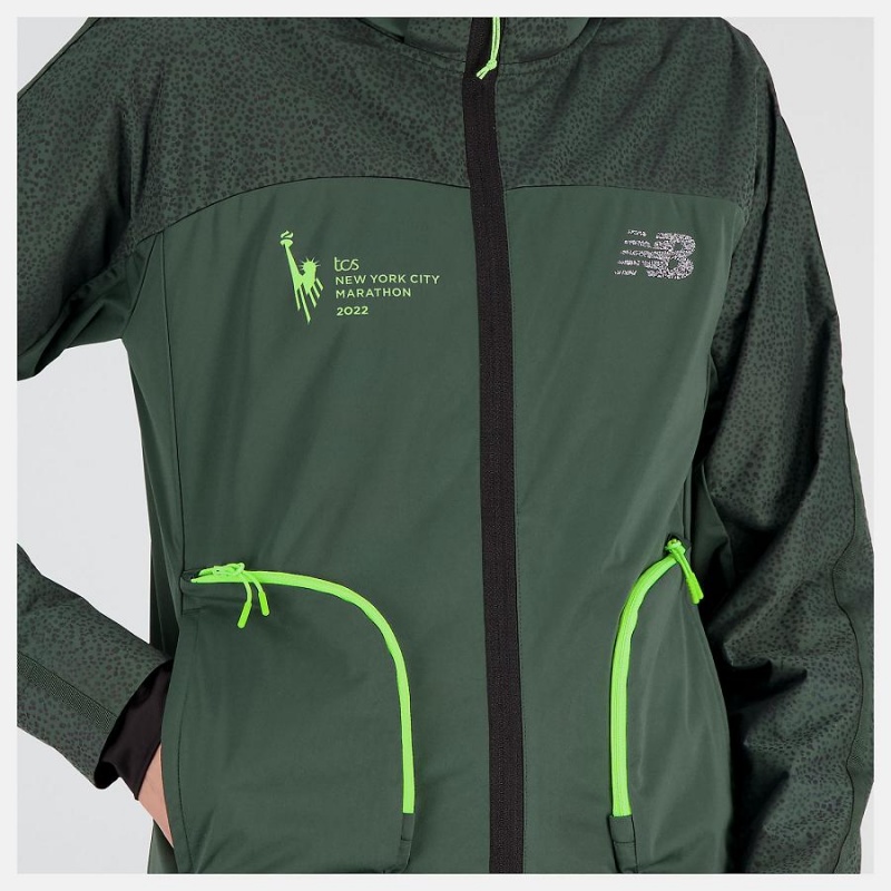 Chaquetas New Balance NYC Marathon PMV Shutter Speed Mujer Verde | EC 2079WY