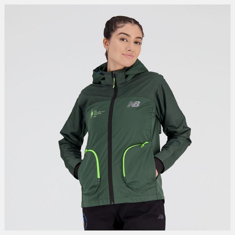 Chaquetas New Balance NYC Marathon PMV Shutter Speed Mujer Verde | EC 2079WY