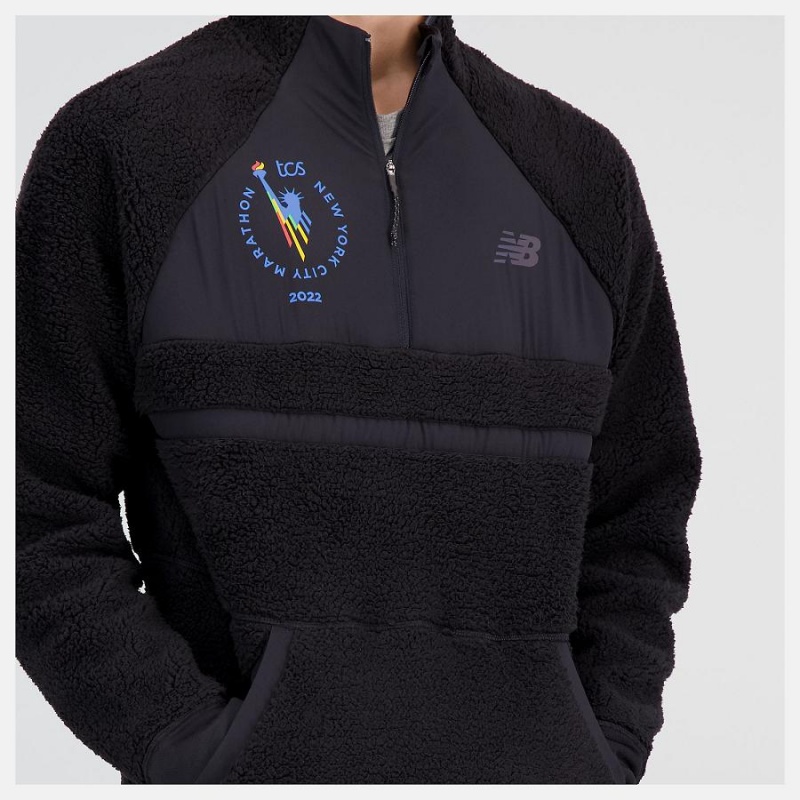 Chaquetas New Balance NYC Marathon Q Speed Sherpa Anorak Hombre Negras | EC 1368LH