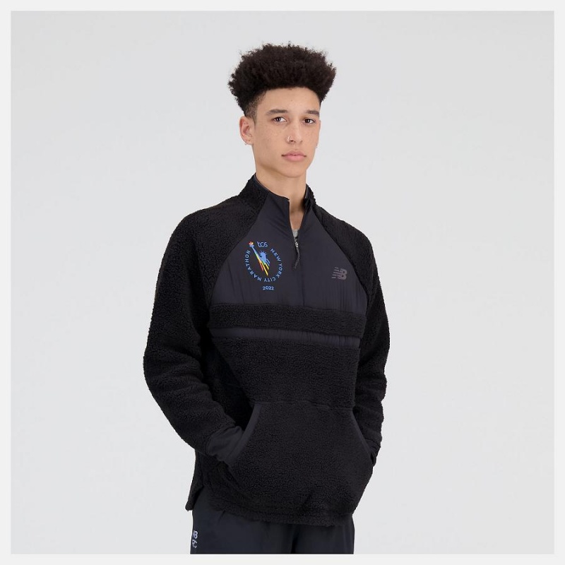 Chaquetas New Balance NYC Marathon Q Speed Sherpa Anorak Hombre Negras | EC 1368LH