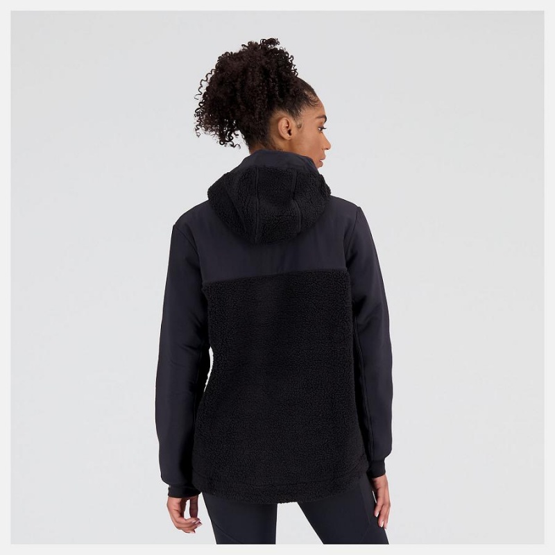 Chaquetas New Balance NYC Marathon Q Speed Sherpa Anorak Mujer Azul Marino | EC 2080EX