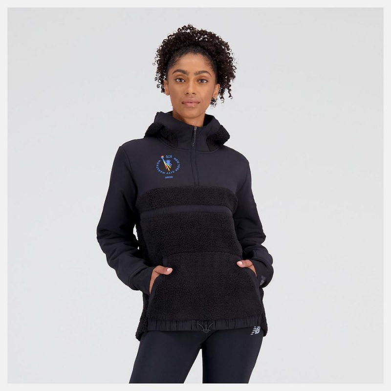 Chaquetas New Balance NYC Marathon Q Speed Sherpa Anorak Mujer Azul Marino | EC 2080EX