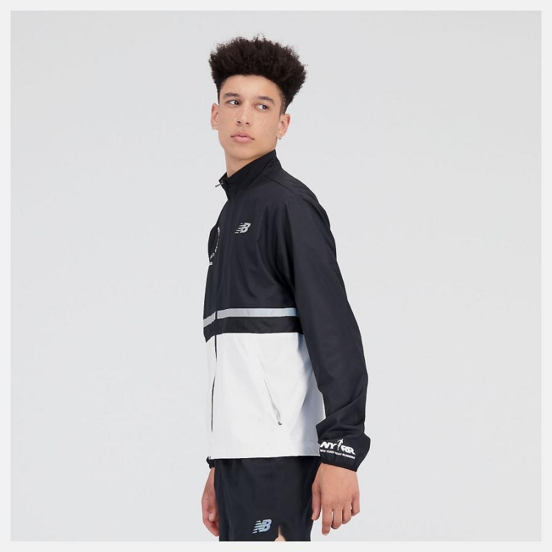 Chaquetas New Balance NYC Marathon Surplus Hombre Negras Blancas | EC 1369ZG