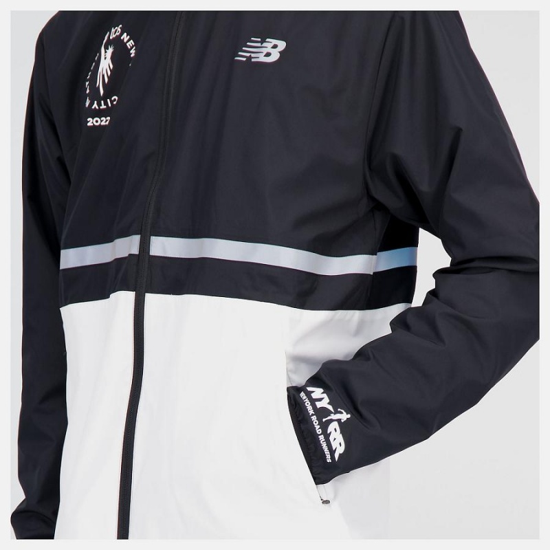 Chaquetas New Balance NYC Marathon Surplus Hombre Negras Blancas | EC 1369ZG