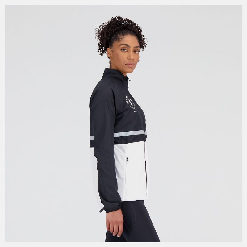 Chaquetas New Balance NYC Marathon Surplus Mujer Negras Blancas | EC 2081RW