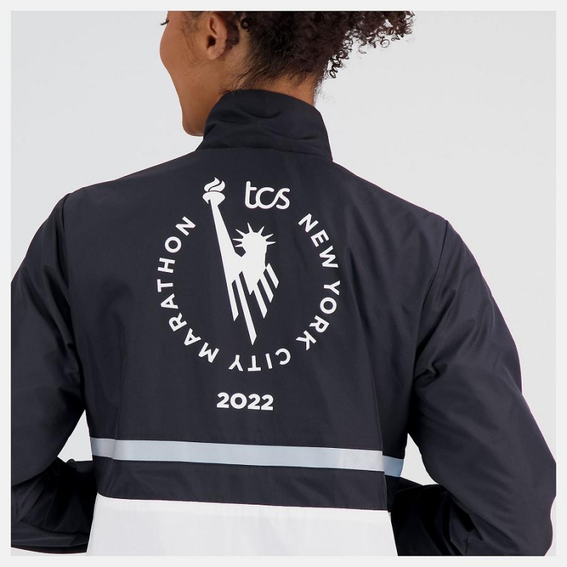Chaquetas New Balance NYC Marathon Surplus Mujer Negras Blancas | EC 2081RW